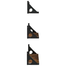 Berkfield Home 3 Piece Wall Shelf Set Smoked Oak Engineered Wood in Brown - thumbnail 5