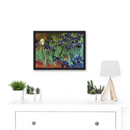 Artery8 Vincent Van Gogh Irises Artwork Framed Wall Art Print A4 in Black - thumbnail 2