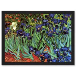 Artery8 Vincent Van Gogh Irises Artwork Framed Wall Art Print A4 in Black - thumbnail 1
