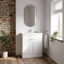 Balterley Alrewas Contemporary 2 Door Vanity Basin Unit, Gloss White, 800mm in White - thumbnail 4