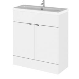 Balterley Alrewas Contemporary 2 Door Vanity Basin Unit, Gloss White, 800mm in White