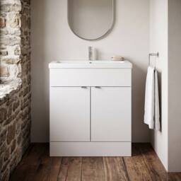 Balterley Alrewas Contemporary 2 Door Vanity Basin Unit, Gloss White, 800mm in White - thumbnail 6