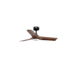 Netlighting Heywood Small Led White Light Wood DC Ceiling Fan 6 Speed in Black - thumbnail 1