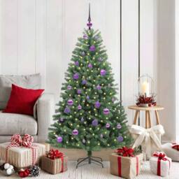 Berkfield Home Artificial Hinged Christmas Tree Green 150 cm PVC & Metal