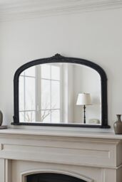 Yearn Mirrors Overmantle Mirror Arched 127(w) x 89cm(h) Victorian Mirror in Black - thumbnail 1