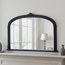 Yearn Mirrors Overmantle Mirror Arched 127(w) x 89cm(h) Victorian Mirror in Black - thumbnail 2