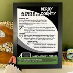 Afewhometruths Personalised 30th Birthday Gift Framed Print For Football Fan - thumbnail 3