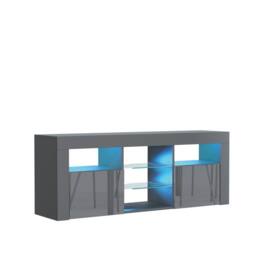 Creative Furniture Pulse TV Unit 145cm - Dark Grey with Gloss Doors & LED Lights - thumbnail 7