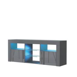 Creative Furniture Pulse TV Unit 145cm - Dark Grey with Gloss Doors & LED Lights - thumbnail 9