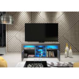 Creative Furniture Pulse TV Unit 145cm - Dark Grey with Gloss Doors & LED Lights - thumbnail 3