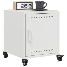 Berkfield Home Stylish Bedside Cabinet White 36x39x43.5 cm Steel - thumbnail 4