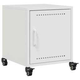 Berkfield Home Stylish Bedside Cabinet White 36x39x43.5 cm Steel - thumbnail 3