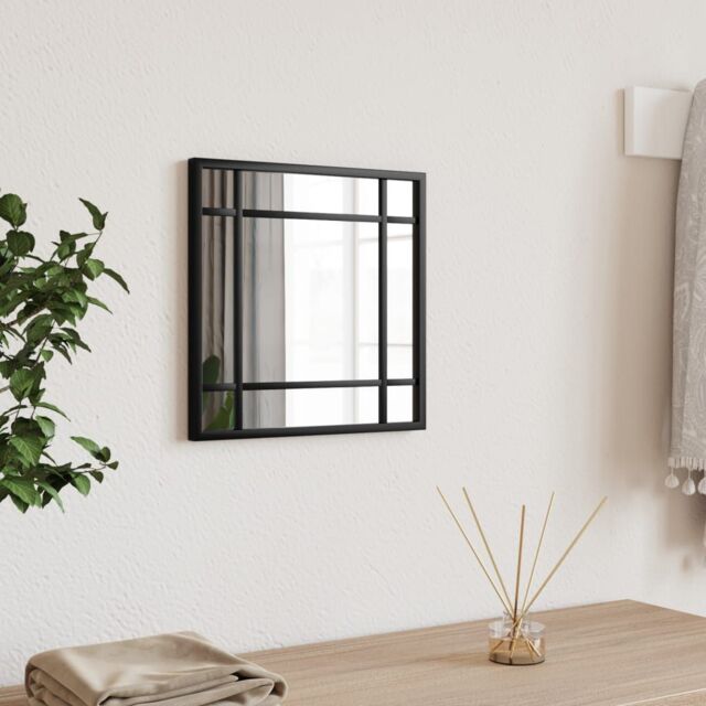 Berkfield Home Wall Mirror Black 30x30 cm Square Iron - image 1