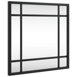 Berkfield Home Wall Mirror Black 30x30 cm Square Iron - thumbnail 2