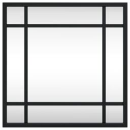 Berkfield Home Wall Mirror Black 30x30 cm Square Iron - thumbnail 3
