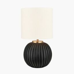 Ruma Terracotta Textured Ball Table Lamp in Black - thumbnail 2