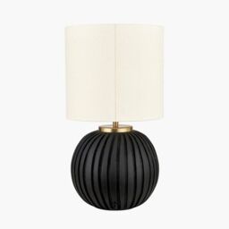 Ruma Terracotta Textured Ball Table Lamp in Black - thumbnail 3
