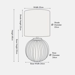 Ruma Terracotta Textured Ball Table Lamp in Black - thumbnail 6