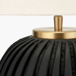 Ruma Terracotta Textured Ball Table Lamp in Black - thumbnail 4
