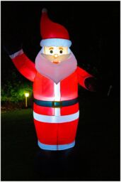 Netagon Outdoor Indoor Inflatable Plug In Father Christmas with LED Lights 170cm Height in Red - thumbnail 3