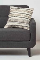 Homescapes Fyn Handwoven Braided Beige & Grey Kilim Cushion - Size: 45 cm x 45 cm - thumbnail 2