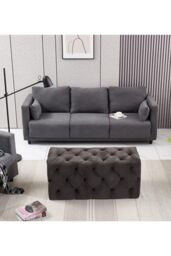 Life Interiors 'Melia' Velvet Ottoman Bench Single in Charcoal - thumbnail 3