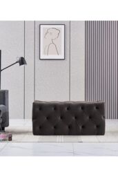 Life Interiors 'Melia' Velvet Ottoman Bench Single in Charcoal