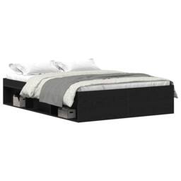 Berkfield Home Bed Frame without Mattress Black Oak 120x200 cm Engineered Wood - Size: Small Double - thumbnail 1