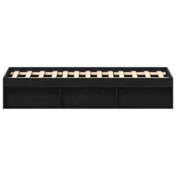 Berkfield Home Bed Frame without Mattress Black Oak 120x200 cm Engineered Wood - Size: Small Double - thumbnail 6