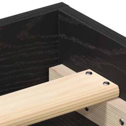 Berkfield Home Bed Frame without Mattress Black Oak 120x200 cm Engineered Wood - Size: Small Double - thumbnail 8