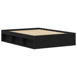 Berkfield Home Bed Frame without Mattress Black Oak 120x200 cm Engineered Wood - Size: Small Double - thumbnail 4