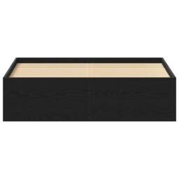 Berkfield Home Bed Frame without Mattress Black Oak 120x200 cm Engineered Wood - Size: Small Double - thumbnail 5