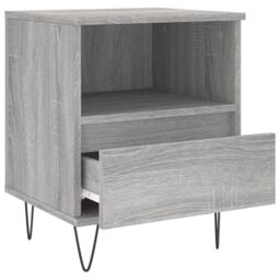 Berkfield Home Bedside Cabinet Grey Sonoma 40x35x50 cm Engineered Wood - Size: 40 x 35 x 50 cm - thumbnail 5
