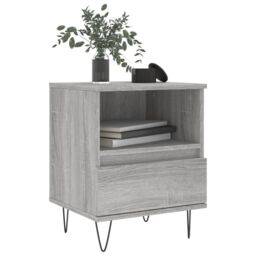 Berkfield Home Bedside Cabinet Grey Sonoma 40x35x50 cm Engineered Wood - Size: 40 x 35 x 50 cm - thumbnail 3