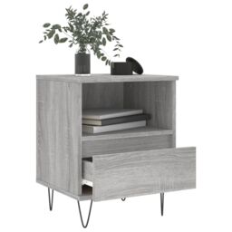 Berkfield Home Bedside Cabinet Grey Sonoma 40x35x50 cm Engineered Wood - Size: 40 x 35 x 50 cm - thumbnail 4