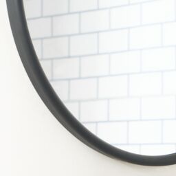 OHS Round Wall Mounted Bathroom Dressing Mirror in Black - thumbnail 2