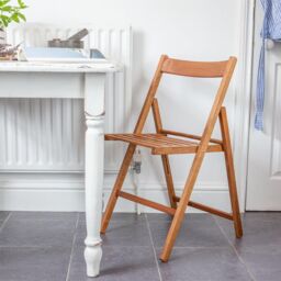 Harbour Housewares Beech Wood Folding Chairs Pack of 6 in Brown - thumbnail 4