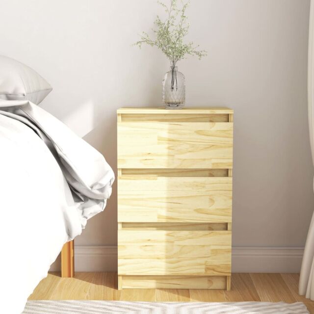 Berkfield Home Bedside Cabinet 40x29.5x64 cm Solid Pine Wood in Brown - image 1