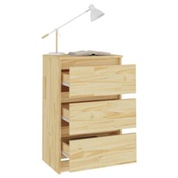 Berkfield Home Bedside Cabinet 40x29.5x64 cm Solid Pine Wood in Brown - thumbnail 3