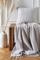 Appletree 'Herringbone' Filled Cushion 100% Cotton With Textured Weave in Natural - Size: 43 cm x 43 cm - thumbnail 4