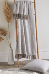 Appletree 'Herringbone' Filled Cushion 100% Cotton With Textured Weave in Natural - Size: 43 cm x 43 cm - thumbnail 3