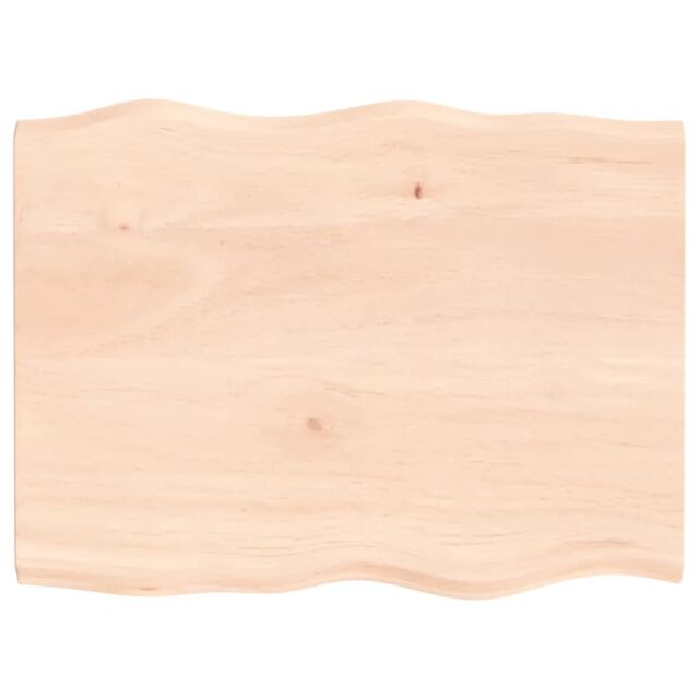Berkfield Home Table Top 80x60x2 cm Untreated Solid Wood Oak Live Edge in Brown - Size: 80 x 60 x 2 cm - image 1