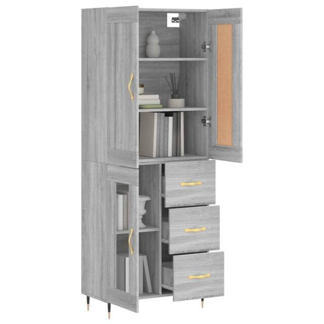 Berkfield Home Highboard Grey Sonoma 69.5x34x180 cm Engineered Wood - image 1