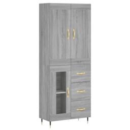 Berkfield Home Highboard Grey Sonoma 69.5x34x180 cm Engineered Wood - thumbnail 3