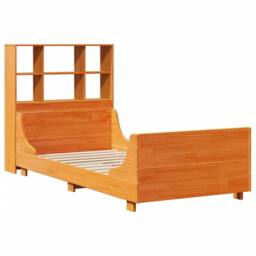 Berkfield Home Bookcase Bed without Mattress Wax Brown 100x200 cm Solid Wood - thumbnail 3