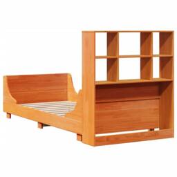 Berkfield Home Bookcase Bed without Mattress Wax Brown 100x200 cm Solid Wood - thumbnail 8