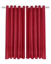 New Edge Blinds Wave Woven Jacquard Curtains in Navy in Red - Size: 168 cm width x 183 cm drop - thumbnail 4