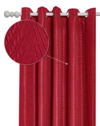 New Edge Blinds Wave Woven Jacquard Curtains in Navy in Red - Size: 168 cm width x 183 cm drop - thumbnail 2