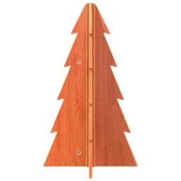 Berkfield Home Festive Wooden Christmas Tree for Decoration Wax Brown 69.5 cm So