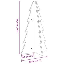 Berkfield Home Festive Wooden Christmas Tree for Decoration Wax Brown 69.5 cm So - thumbnail 8